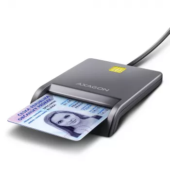 Αναγνώστης καρτών Smart/ID Axagon CRE-SM3T USB-A, επίπεδος, USB 2.0, 1,3 m, μαύρος, 56 g