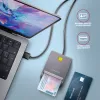 Αναγνώστης καρτών Smart/ID Axagon CRE-SM3T USB-A, επίπεδος, USB 2.0, 1,3 m, μαύρος, 56 g