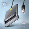 Αναγνώστης καρτών Smart/ID Axagon CRE-SM3T USB-A, επίπεδος, USB 2.0, 1,3 m, μαύρος, 56 g