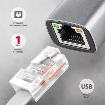 Προσαρμογέας Axagon ADE-TXPD USB-C Gigabit Ethernet με PD 100W