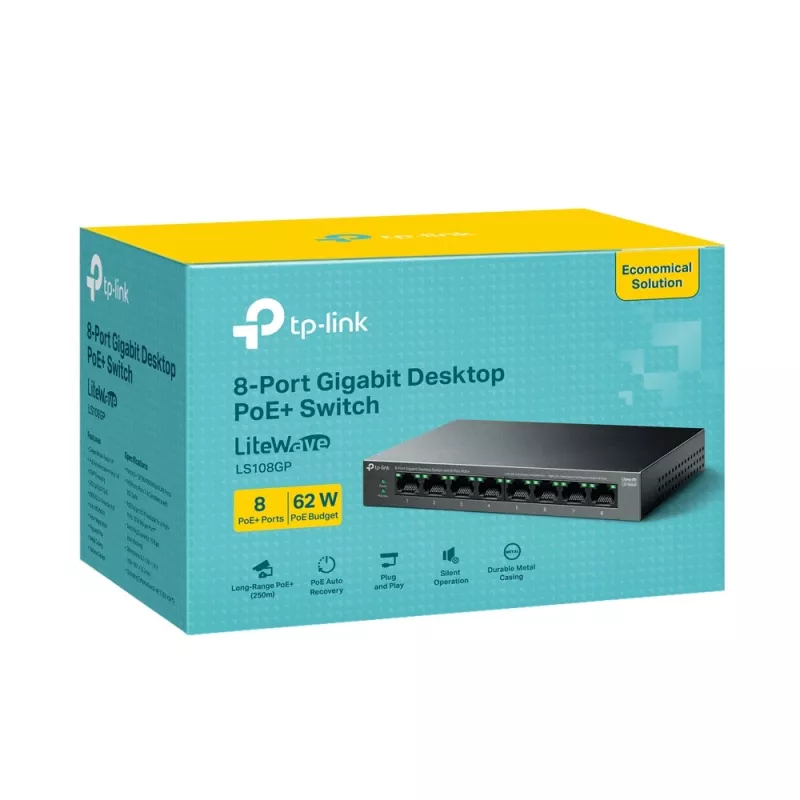 TP-Link LiteWave 8-Port Gigabit Desktop Switch με 8-Port PoE+