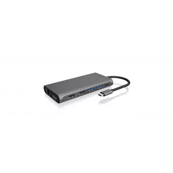 ICY BOX IB-DK4050-CPD ενσύρματο USB 3.2 Gen 1 (3.1 Gen 1) Type-C ανθρακί