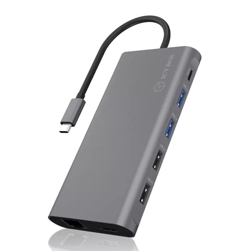 ICY BOX IB-DK4050-CPD ενσύρματο USB 3.2 Gen 1 (3.1 Gen 1) Type-C ανθρακί