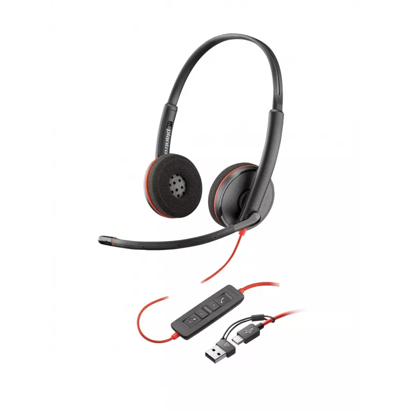 HP Poly Blackwire 3220 Stereo USB-C μαύρο Ακουστικά +USB-C/A Adapter (Bulk)
