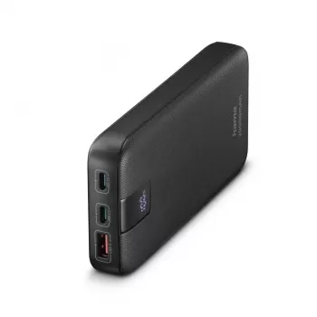 Hama PD 20 Power Pack 20000 mAh, έξοδοι: 2x USB-C, USB-A, ταχεία φόρτιση, ανθρακί
