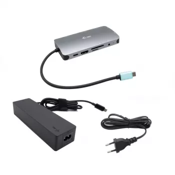 i-tec Metal USB-C Nano Dock HDMI/VGA με LAN + φορτιστής 100 W