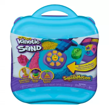 Kinetic Sand, SquishMotion, δώρο για καλάθι Πάσχα, περιέχει 1 lb εύπλαστη άμμο παιχνιδιού, σφραγίδες και 5 εργαλεία, κουτί αποθήκευσης, αισθητηριακό παιχνίδι για παιδιά από 5 ετών