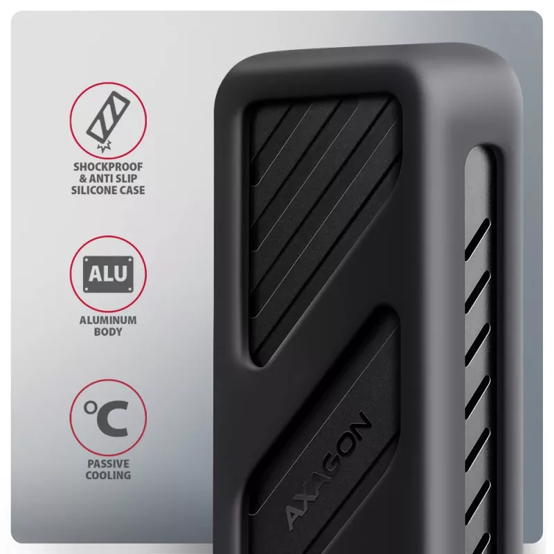 Axagon EEM2-20G USB-C 20Gbps - Θωρακισμένο κουτί M.2 NVMe SSD