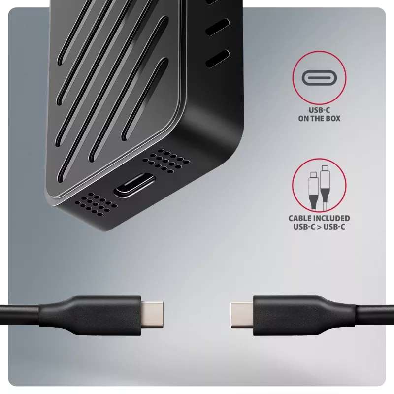 Axagon EEM2-20G USB-C 20Gbps - Θωρακισμένο κουτί M.2 NVMe SSD