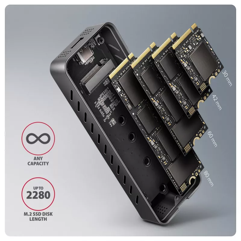 Axagon EEM2-20G USB-C 20Gbps - Θωρακισμένο κουτί M.2 NVMe SSD