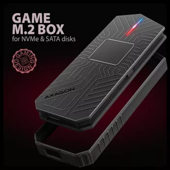 Axagon EEM2-GAM εξωτερική μεταλλική θήκη USB-C 10Gbps για M.2 NVMe & SATA SSD. Χωρίς βίδες