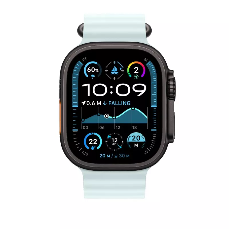 APPLE 49 mm Ice Blue Ocean Band επέκταση – Black Titanium Finish