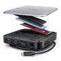 Axagon HMC-UFO USB-C Hub M.2 SATA/NVMe 1 Gbit/s Ethernet 384 kHz Ήχος Ενσύρματο USB 3.2 Gen 2 (3.1 Gen 2) Type-C Μαύρο