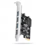 Axagon PCEU-430RS κάρτα ελεγκτή PCIe 2.0 x1, 4x εξωτερικά USB-A 5 Gbps (USB 3.2 Gen 1), Renesas PD720201, UASP, τροφοδοσία SATA 15 ακίδων