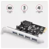 Axagon PCEU-430RS κάρτα ελεγκτή PCIe 2.0 x1, 4x εξωτερικά USB-A 5 Gbps (USB 3.2 Gen 1), Renesas PD720201, UASP, τροφοδοσία SATA 15 ακίδων