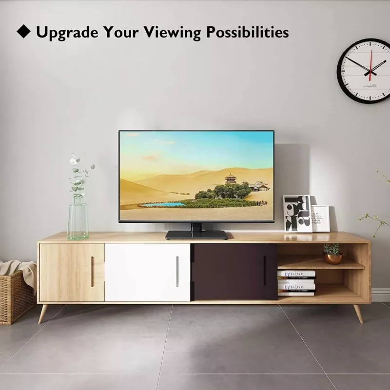 Techly ICA-LCD 323S επιτραπέζια βάση τηλεόρασης / οθόνης, 23–43 ίντσες (58,4–109,2 cm), 40 kg, περιστρεφόμενη, VESA 200x200, βάση από σκληρυμένο γυαλί, μαύρη