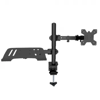 Techly ICA-LCD 174NB επιτραπέζια βάση οθόνης με ράφι για φορητό υπολογιστή, 13–32 ίντσες (33–81,3 cm), 8 kg, φορητός 12–17 ίντσες, VESA 75x75 / 100x100, μαύρη