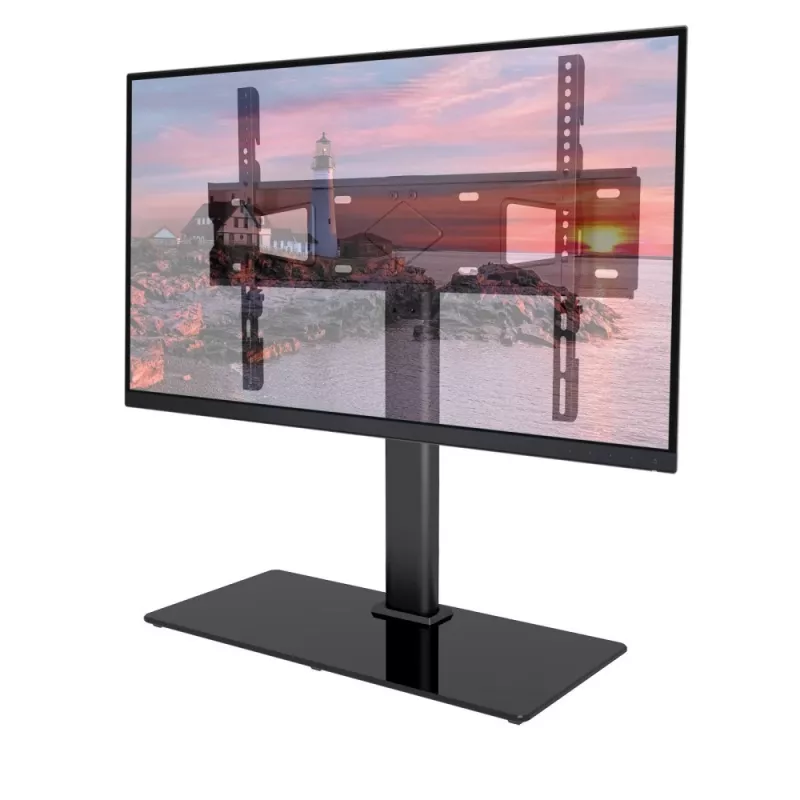 Techly ICA-LCD S07L βάση τηλεόρασης, 32-65 ιντσών (81-165,1 cm), 45 kg, VESA 600x400, βάση από ψημένο γυαλί, μαύρη