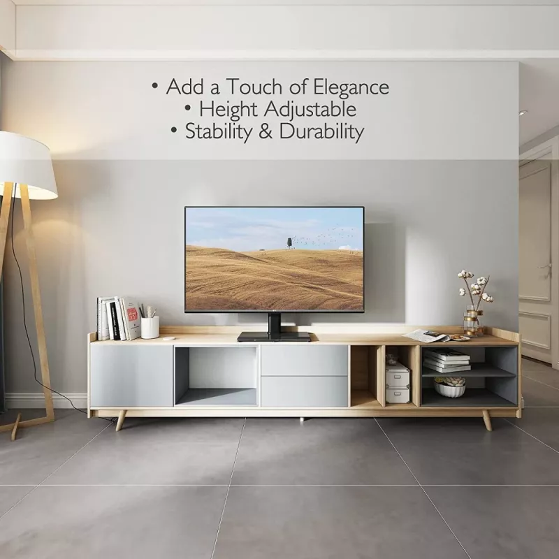 Techly ICA-LCD S07L βάση τηλεόρασης, 32-65 ιντσών (81-165,1 cm), 45 kg, VESA 600x400, βάση από ψημένο γυαλί, μαύρη
