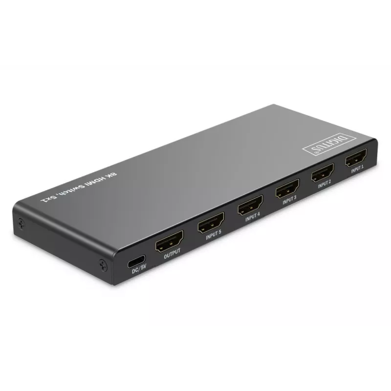DIGITUS Διακόπτης HDMI 5x1. 8K/60Hz (4:4:4). HDR. HDCP2.3
