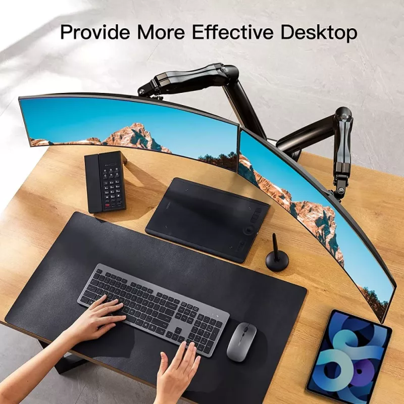 Techly ICA-LCD 462B επιτραπέζιος βραχίονας οθόνης, ελατήριο αερίου, 17-32 ιντσών (43,2-81,3 cm), 9 kg, VESA 75x75/100x100, μαύρος