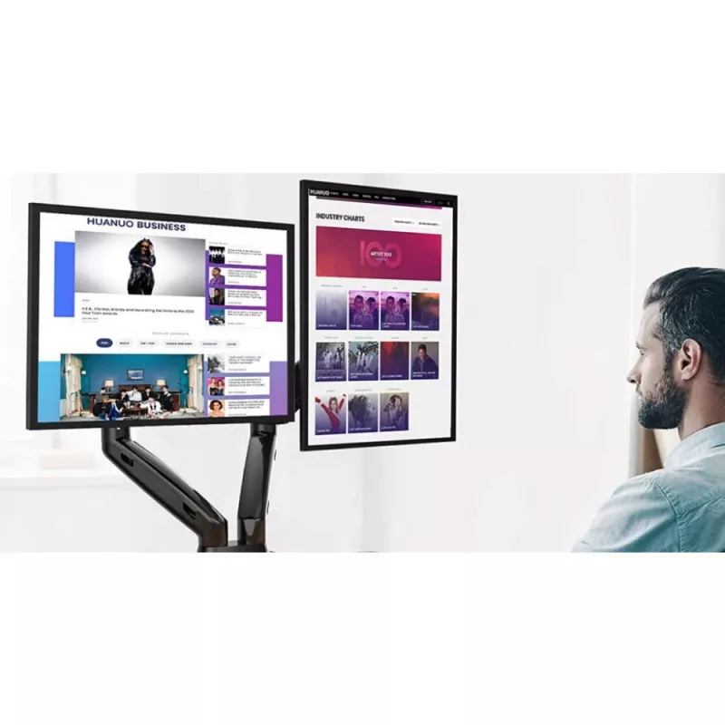 Techly ICA-LCD 462B επιτραπέζιος βραχίονας οθόνης, ελατήριο αερίου, 17-32 ιντσών (43,2-81,3 cm), 9 kg, VESA 75x75/100x100, μαύρος