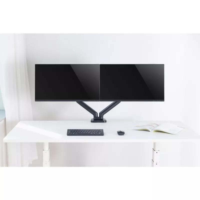Techly ICA-LCD 462B επιτραπέζιος βραχίονας οθόνης, ελατήριο αερίου, 17-32 ιντσών (43,2-81,3 cm), 9 kg, VESA 75x75/100x100, μαύρος