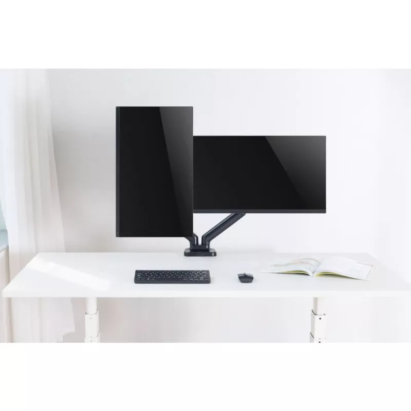 Techly ICA-LCD 462B επιτραπέζιος βραχίονας οθόνης, ελατήριο αερίου, 17-32 ιντσών (43,2-81,3 cm), 9 kg, VESA 75x75/100x100, μαύρος