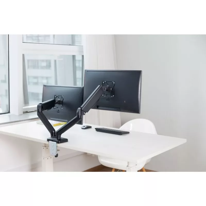 Techly ICA-LCD 462B επιτραπέζιος βραχίονας οθόνης, ελατήριο αερίου, 17-32 ιντσών (43,2-81,3 cm), 9 kg, VESA 75x75/100x100, μαύρος