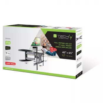 Techly 40-65 Ultra λεπτή Full Motion Επιτοίχια βάση LCD TV Μαύρο ICA-PLB 171L