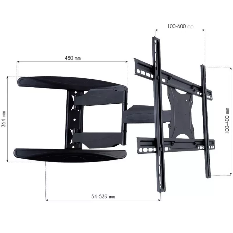 Techly 40-65 Ultra λεπτή Full Motion Επιτοίχια βάση LCD TV Μαύρο ICA-PLB 171L