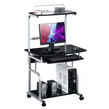 Techly Compact Multi-Function Γραφείο υπολογιστή, Γυαλιστερό Μαύρο ICA-TB 7800BK