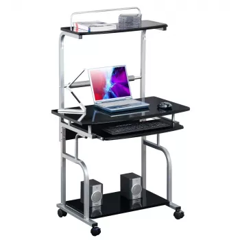 Techly Compact Multi-Function Γραφείο υπολογιστή, Γυαλιστερό Μαύρο ICA-TB 7800BK