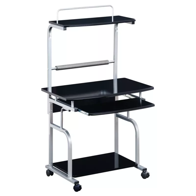 Techly Compact Multi-Function Γραφείο υπολογιστή, Γυαλιστερό Μαύρο ICA-TB 7800BK