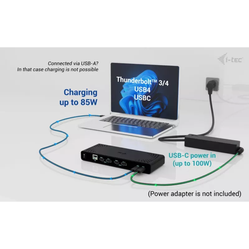 i-tec Universal Dual 4K Display Σταθμός σύνδεσης + Power Delivery 85W