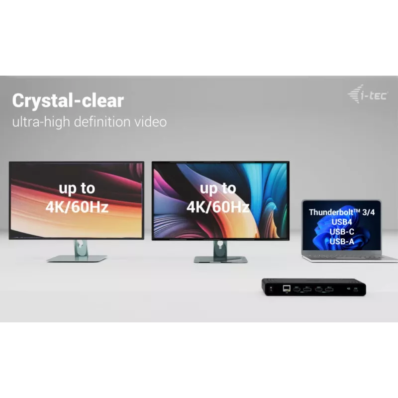 i-tec Universal Dual 4K Display Σταθμός σύνδεσης + Power Delivery 85W