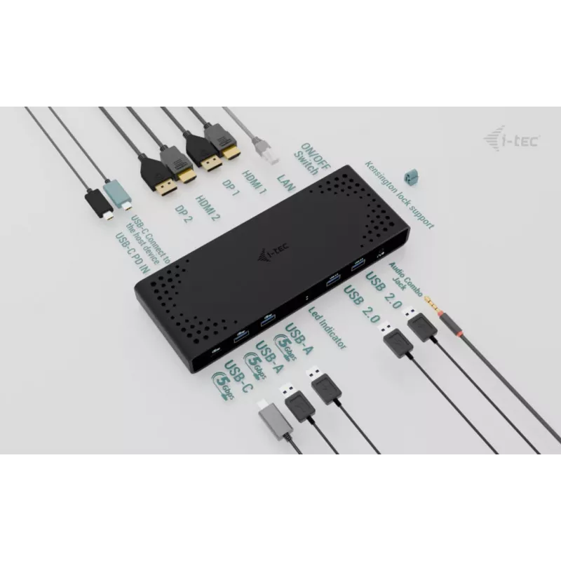 i-tec Universal Dual 4K Display Σταθμός σύνδεσης + Power Delivery 85W