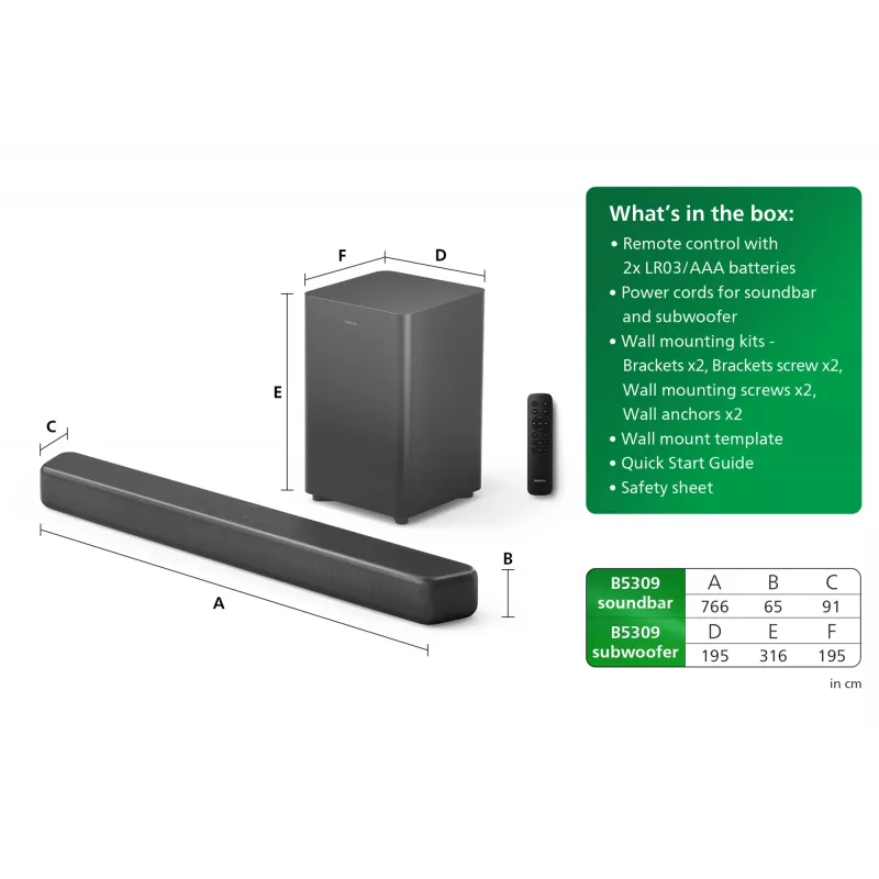 Ηχείο Soundbar Philips TAB5309/10 120 W