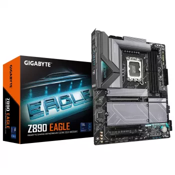 GIGABYTE Z890 EAGLE Μητρική - Υποστηρίζει Intel Core Ultra (Σειρά 2) CPUs, 14+1+2 φάσεις VRM, έως 8800 MHz DDR5 (OC), 1xPCIe 5.0 M.2 + 3xPCIe 4.0 M.2, 2,5 GbE LAN, USB4