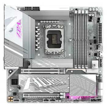 GIGABYTE Z890M AORUS ELITE WIFI7 ICE Μητρική - Υποστηρίζει Intel Core Ultra (Σειρά 2) CPUs, 12+1+2 φάσεις VRM, έως 8800MHz DDR5 (OC), 1xPCIe 5.0 + 2xPCIe 4.0, Wi-Fi 7, 2.5GbE LAN, USB 4