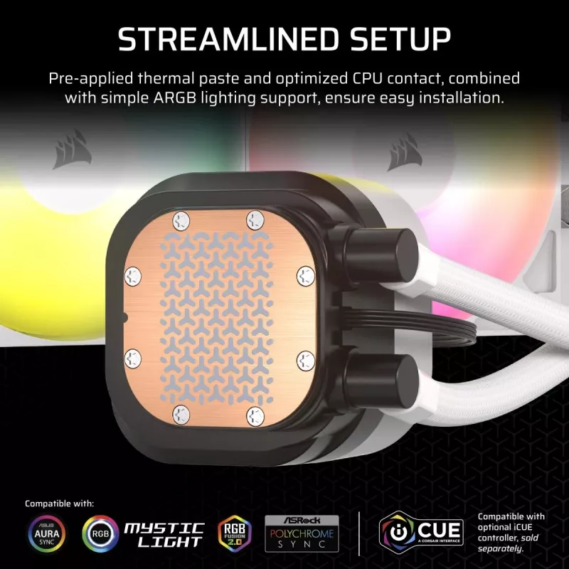 CORSAIR Nautilus 240 RS ARGB Υδρόψυκτη ψύκτρα CPU All-in-One Λευκό