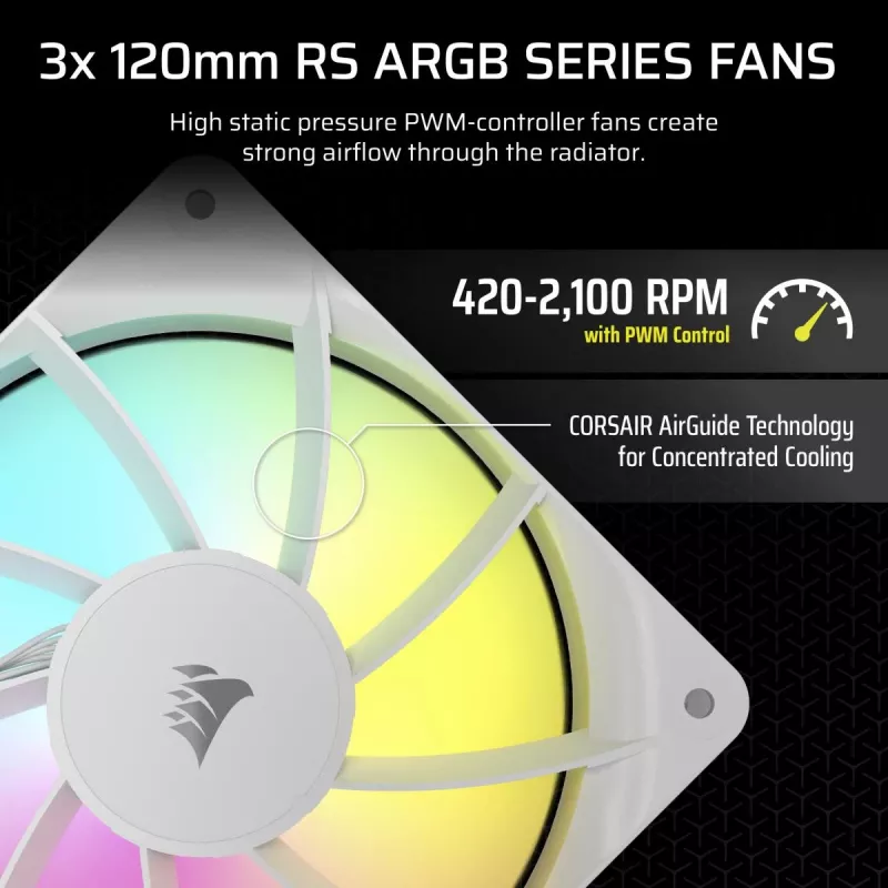 CORSAIR Nautilus 240 RS ARGB Υδρόψυκτη ψύκτρα CPU All-in-One Λευκό