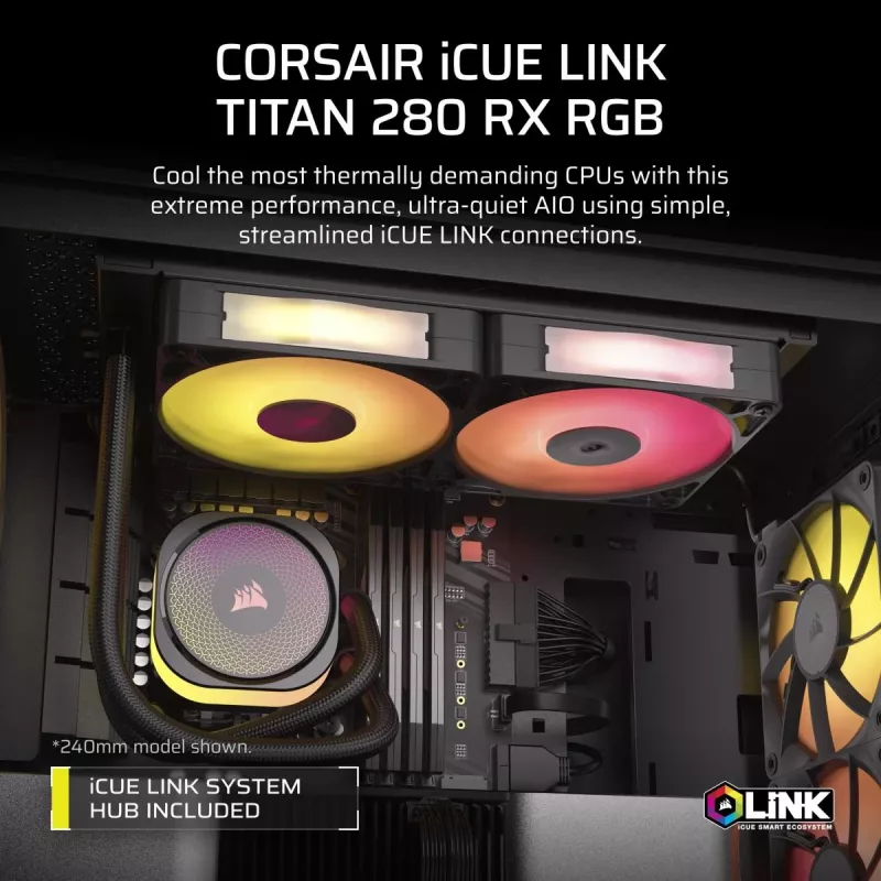 CORSAIR Ψύκτρα CPU - Icue Link Titan 280 Rx RGB Aio Υδρόψυξη