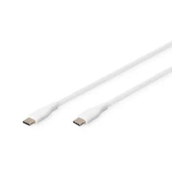 Καλώδιο φόρτισης σιλικόνης USB-C DIGITUS USB-C – USB-C USB 2.0 60W – 50 cm λευκό