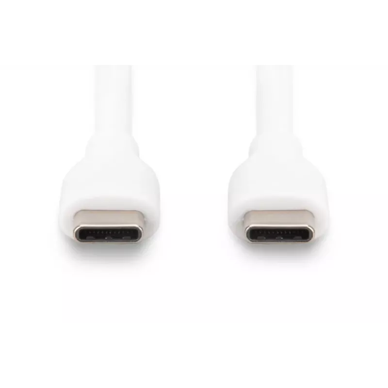 Καλώδιο φόρτισης σιλικόνης USB-C DIGITUS USB-C - USB-C USB 2.0 60W - 1m λευκό