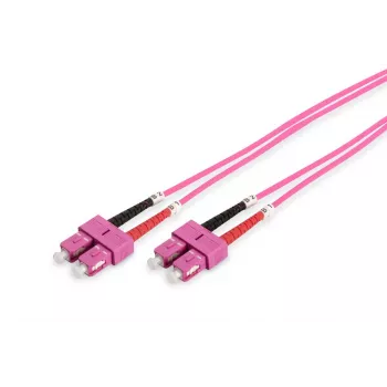 DIGITUS Καλώδιο patch οπτικών ινών, SC σε SC Multimode OM4 – 50/125 µm, Duplex, Χρώμα RAL4003, Μήκος 3 m