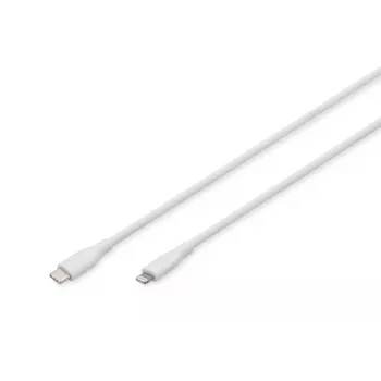Digitus Καλώδιο σύνδεσης Lightning σιλικόνης USB-C – Lightning 1 m λευκό 60 W 3 A