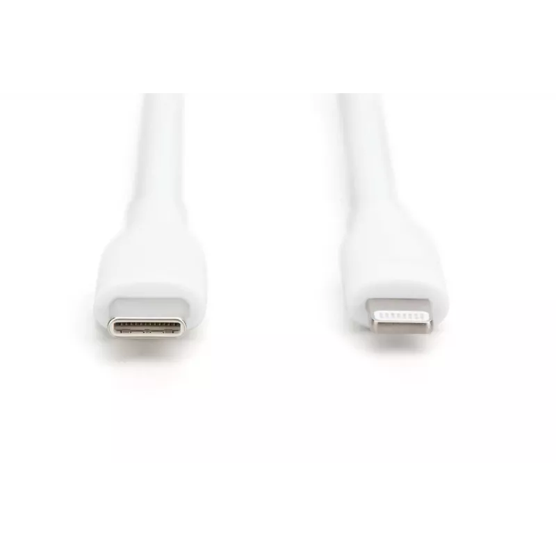 Digitus Καλώδιο σύνδεσης Lightning σιλικόνης USB-C – Lightning 1 m λευκό 60 W 3 A