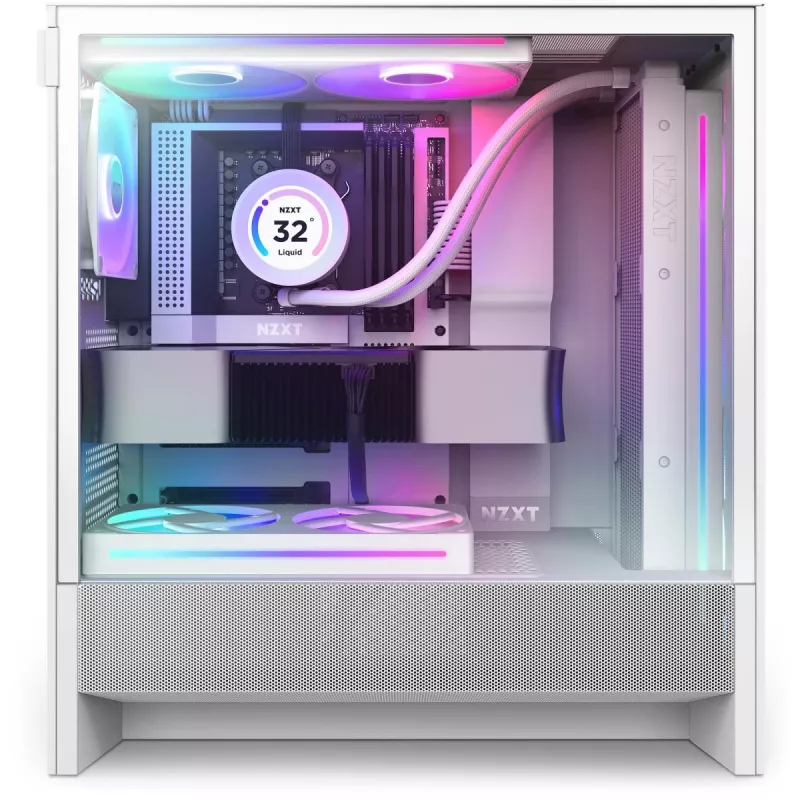 NZXT Κουτί CPU H7 Flow 2024 RGB Mid Tower Airflow ATX Λευκό