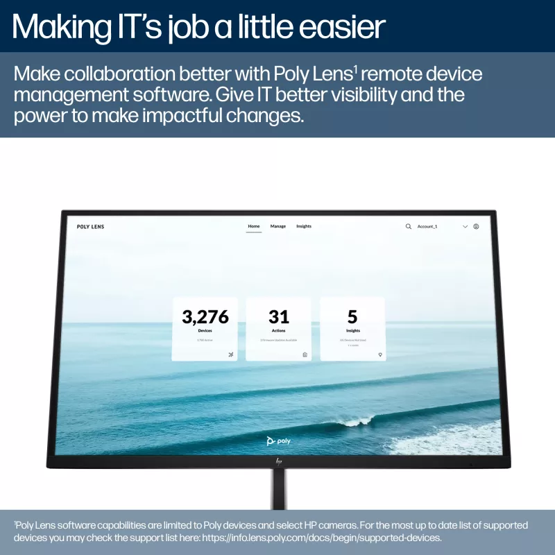 HP Poly Studio E60 Έξυπνη κάμερα 4K MPTZ με 12x οπτικό ζουμ
